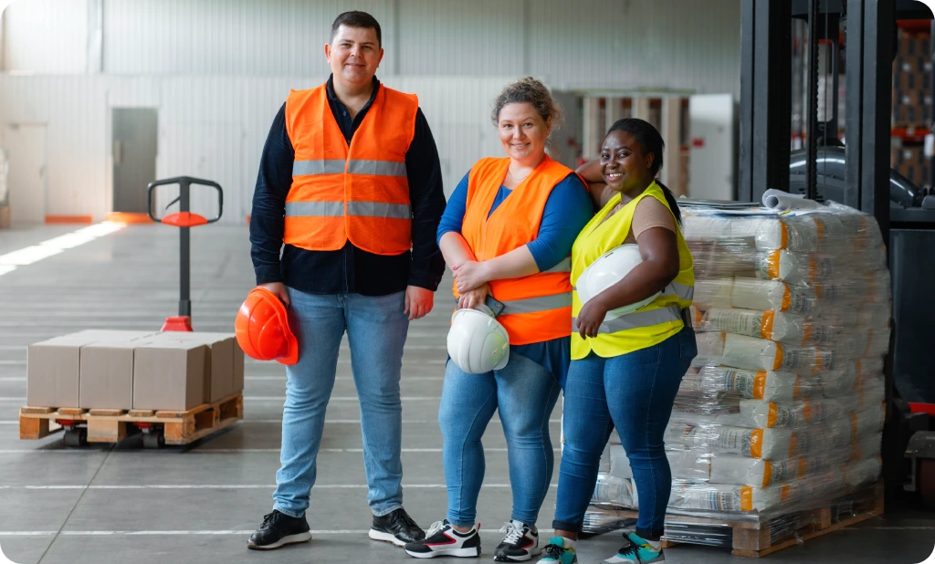 3 people working in construction industry