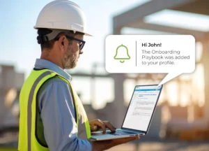 Worker using Playbooks Software