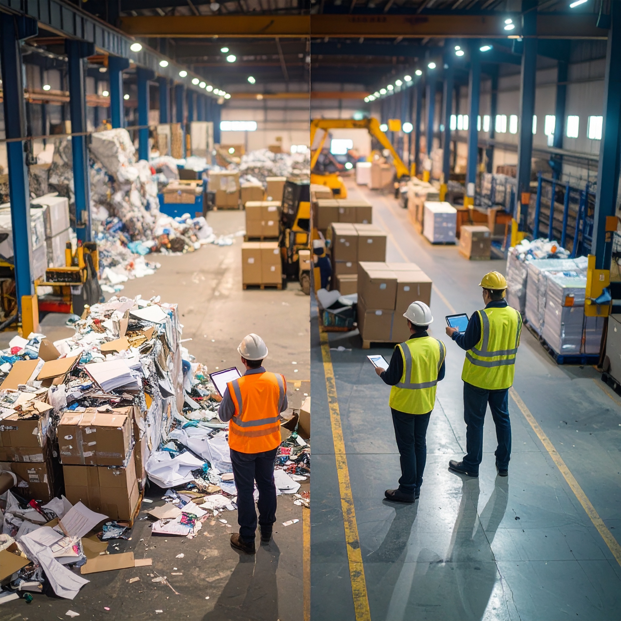 Construction crew using tablets on site, emphasizing the shift from paper to digital hazard assessments.