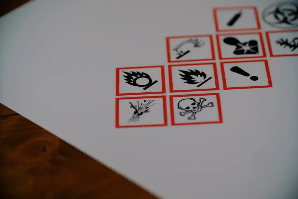 WHMIS pictogram chart showing hazard symbols used for hazardous product classification​.