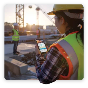 Mobile incident reporting screen showing an incident report and GPS location on a smartphone