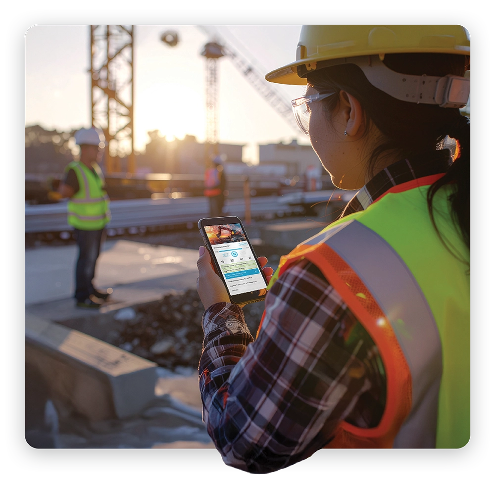 Mobile incident reporting screen showing an incident report and GPS location on a smartphone