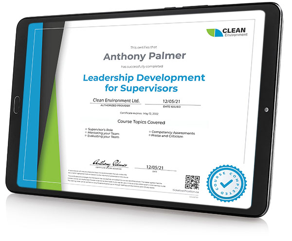 Certificate on Tablet forward facing