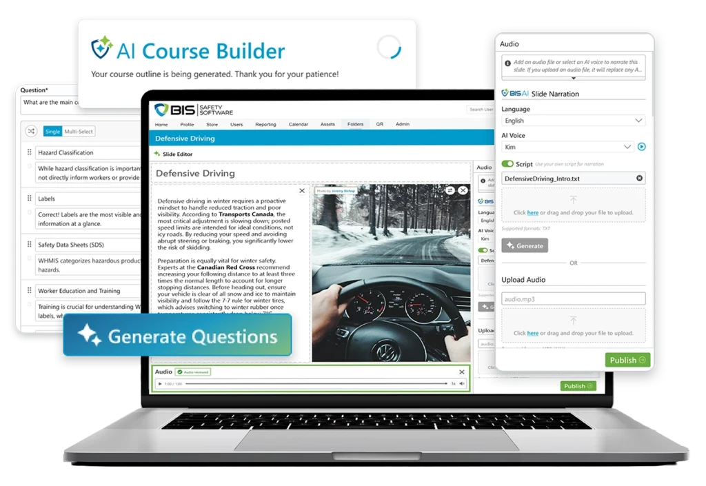 Event Banner AI Course Builder On Laptop