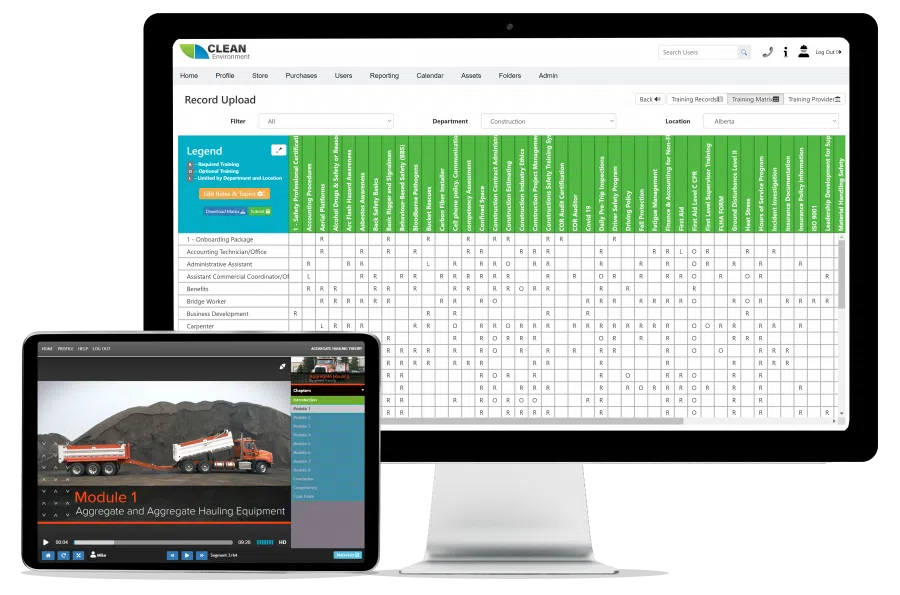 BIS LMS Software on desktop and tablet