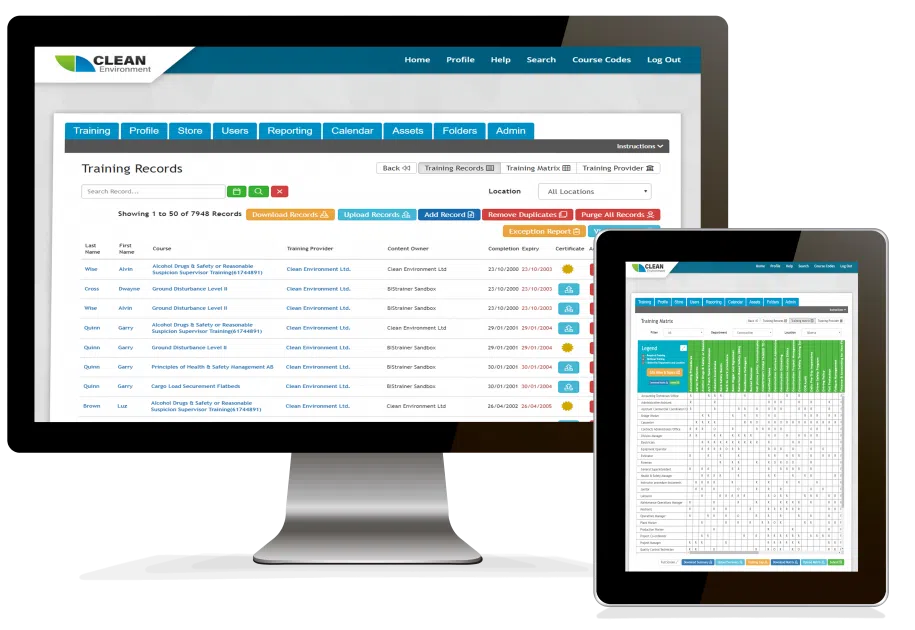 TRMS Software on desktop and tab